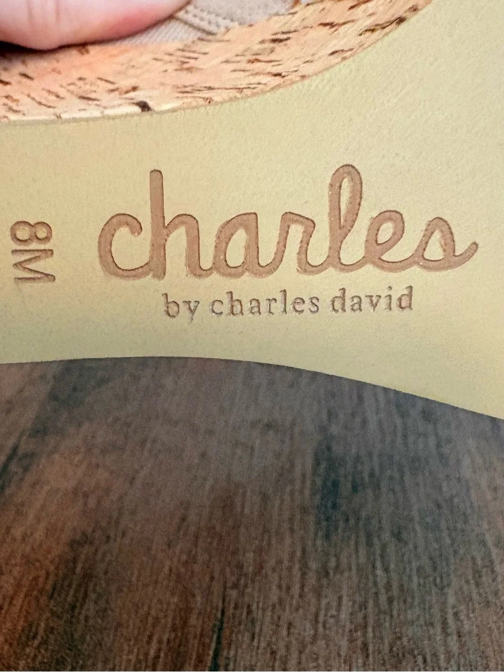 Charles By Charles David Cork Wedge Mules Nude Beige Crisscross Comfortable Sz 8